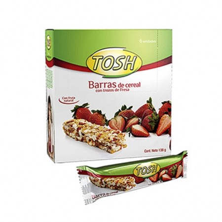 CEREAL TOSH X6UND BARRA FRESA SIN AZUCAR