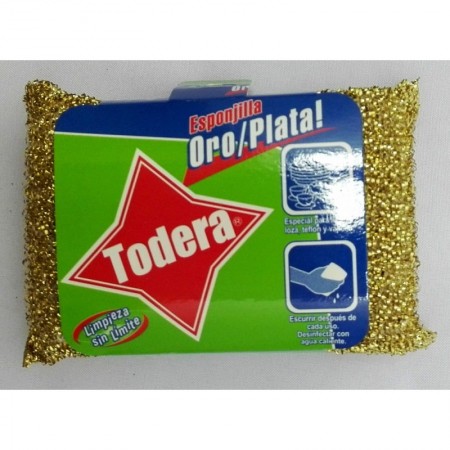 ESPONJA TODERA DORADA/PLATA * 1 UNDAD.