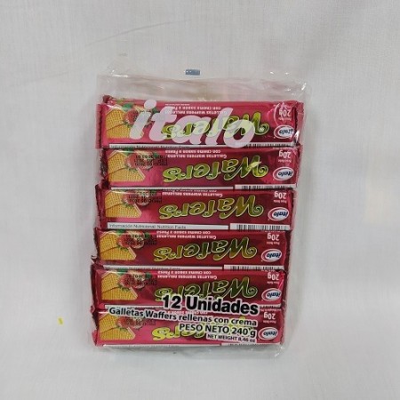 GALLETA ITALO WAFER LONCHERA DE FRESA...