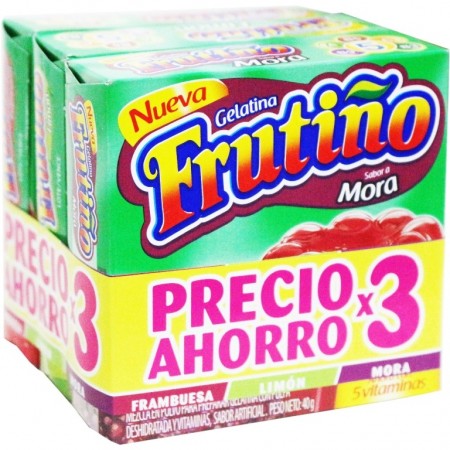 GELATINA FRUTIÑO X 3 X 40 G SABORES...