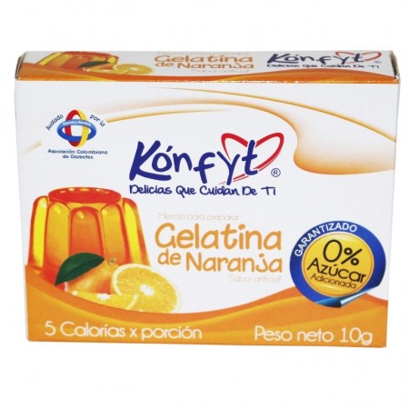 GELATINA KONFYT X10GR SIN AZUCAR NARANJA