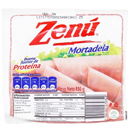 MORTADELA ZENU X450GR