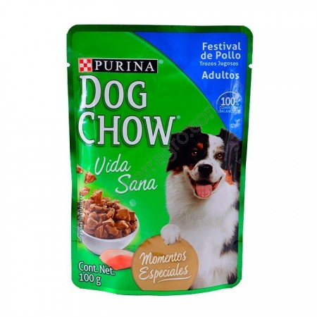 POUCH DOG CHOW X100GR FESTIVAL POLLO...