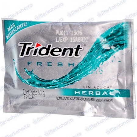 CHICLE TRIDENT FRESH HERBAL *3UND