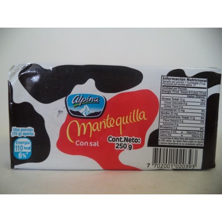 MANTEQUILLA ALPINA CON SAL *250g
