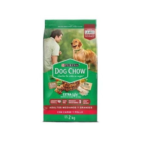 CUIDO DOG CHOW X2KG ADULTO MEDIANOS Y...