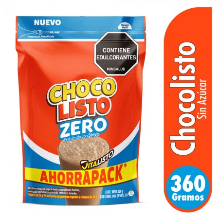 CHOCOLISTO SIN AZUCAR BOLSA *360G