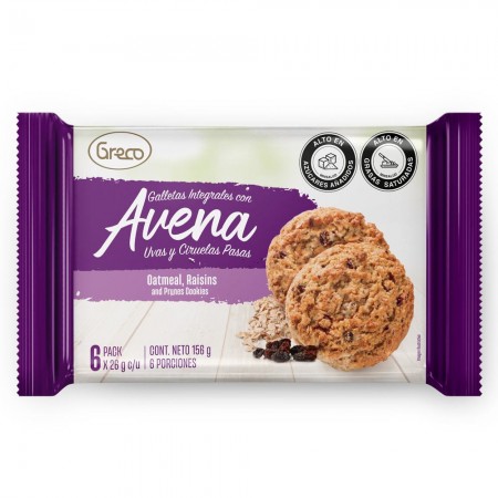 GALLETA INTEGRAL GRECO AVENA UVA Y...