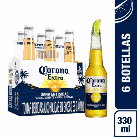 CERVEZA CORONA SIXPACK BOTELLA 330ML