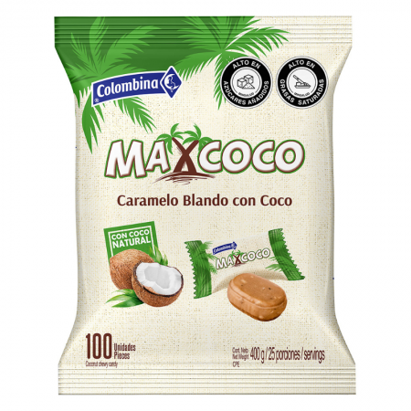 CONFITE MAX COCO CARAMELO BLANDO *100UN