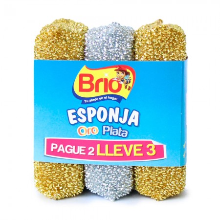 OFT ESPONJA BRIO ORO/PLATA PG 2 LLV 3