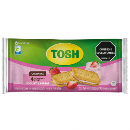 GALLETAS TOSH X6UND YOGURT FRESA