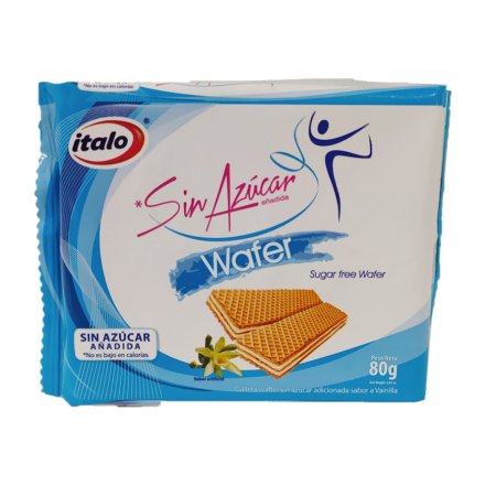 GALLETA ITALO WAFER SIN AZUCAR VAINI*80G