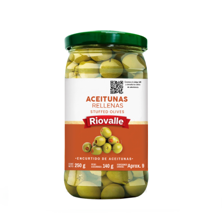 ACEITUNAS RIO VALLE RELLENA PIMENT*250G