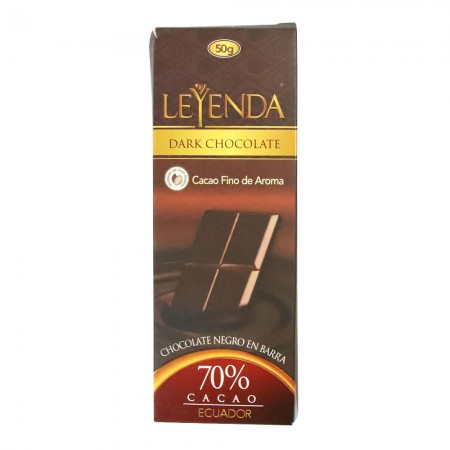 CHOCOLATE LEYENDA BARRA CACAO 70% *50GRS